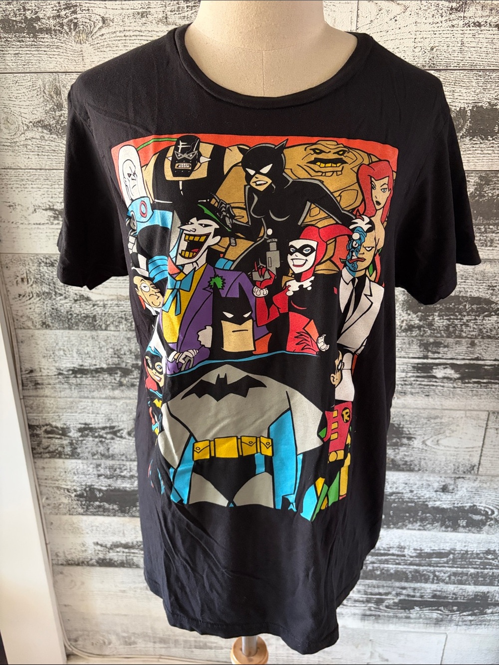 DC Black animated Batman Characters Graphic Tee